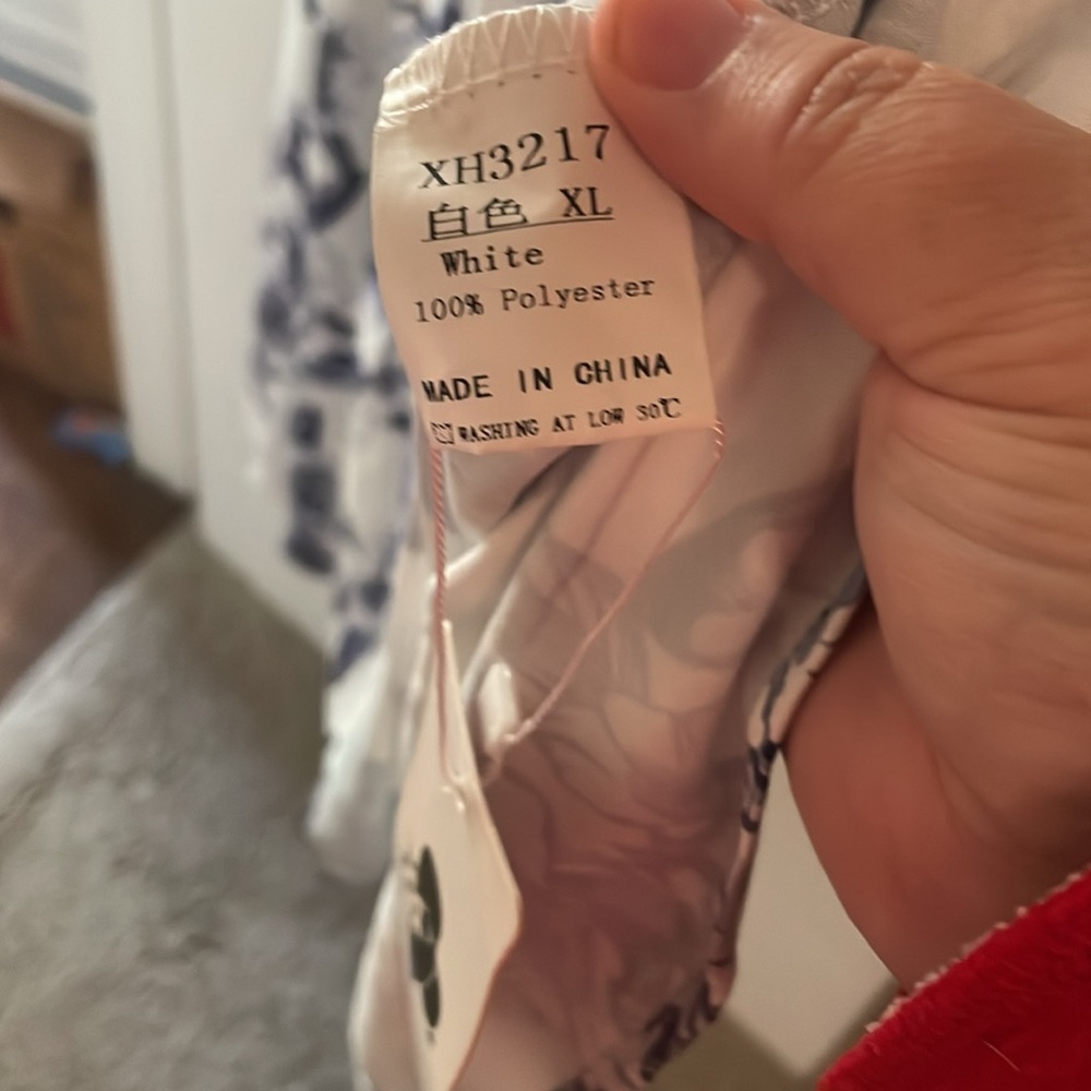 Floral Print White and Blue Dress 3/4 sleeves pleated midi dress size XL new - Picture 4 of 8